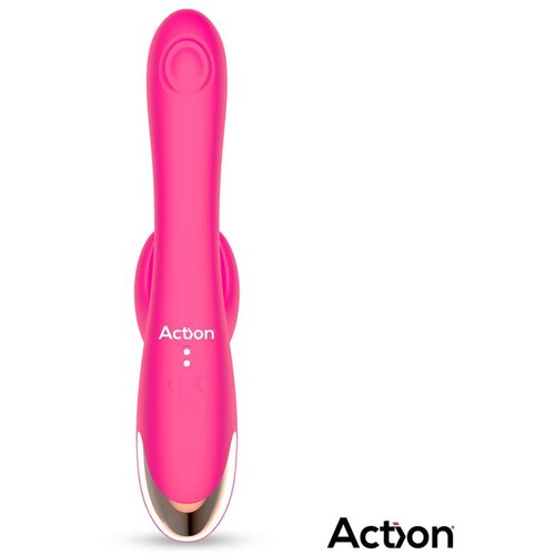 Action Antony Triple Function Double Tapping &amp;amp; Finger Wiggling Vibrator Pink Slike