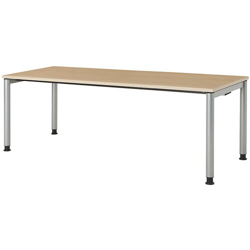 mauser Pravokotna miza, podnožje iz okroglih cevi, VxŠ 680 - 760 x 2000 mm, plošča imitacija javorja, ogrodje aluminijaste barve Cene