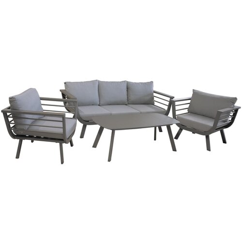 Garden Pleasure 4-dijelna vrtna garnitura sa stolom s aluminijskom konstrukcijom Elia Slike