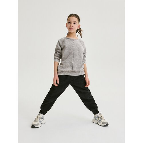 Reserved - Predimenzionirana majica dugih rukava isprana izgleda - light grey Slike
