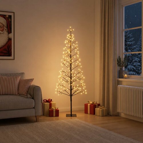  LED božićno drvce Bijela Čelik 196 LED lampica Slike