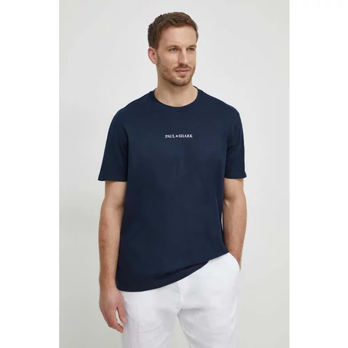 Paul&Shark Bombažna kratka majica moški, mornarsko modra barva