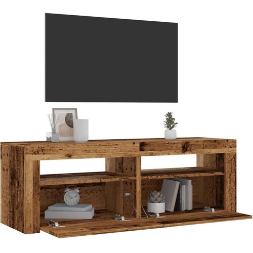 vidaXL TV omarica z LED starinski les 120x35x40 cm inženirski les Cene