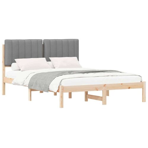  Krevetni okvir s tapiciranim uzglavljem Svijetlo siva Slike