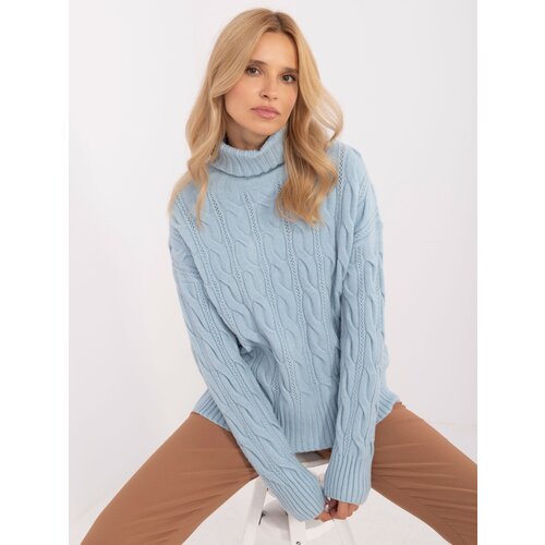 Fashion Hunters light blue women's oversize sweater Cene