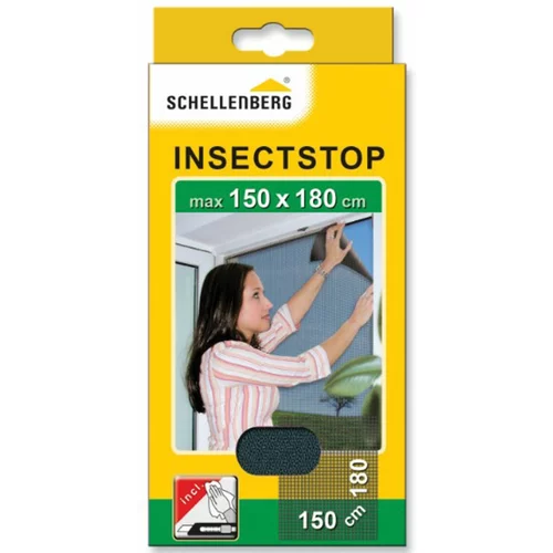 SCHELLENBERG Insect Stop Mrežica za zaštitu od insekata (Š x V: 180 x 150 cm, Boja tkanine: Antracit, Pričvršćivanje stezanjem, Prozor)
