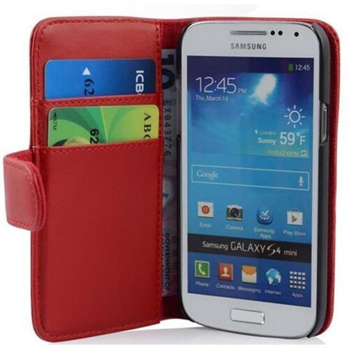 Cadorabo Ohi&scaron;je, združljivo z Samsung Galaxy S4 MINI v rdeče sladkorno jabolko - Za&scaron;čitni ovitek iz gladkega umetnega usnja in žep za kartice, (20560661) Cene