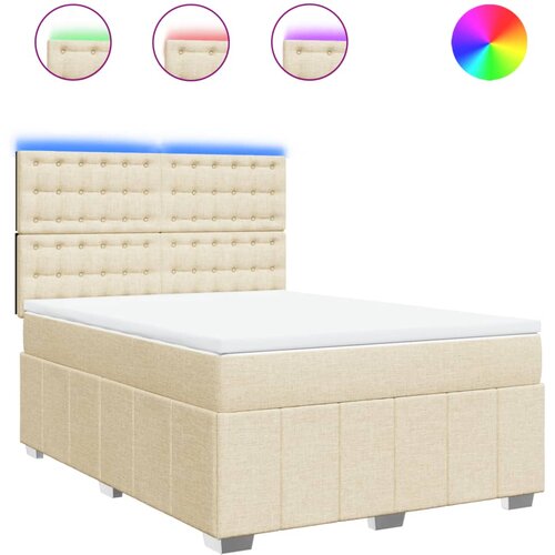 Maison Chic Box spring postelja - Vzmetna postelja z vzmetnico krem 140x200 cm blago SL18276, (21885369) Cene