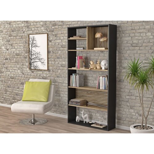 Hanah home polica za knjige FRN-9013, 90x180x25 cm, Braon Slike
