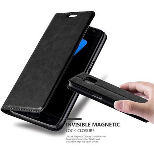 Cadorabo Ohi&scaron;je, združljivo z Samsung Galaxy S7 EDGE v nočna črna - Za&scaron;čitni ovitek z magnetnim zapiranjem, stoječo funkcijo in režo za kartice, (20560646) Cene