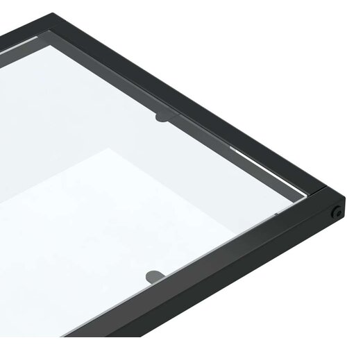 VidaXL Bočni stolić za računalo prozirni 50x35x65 cm kaljeno staklo Slike