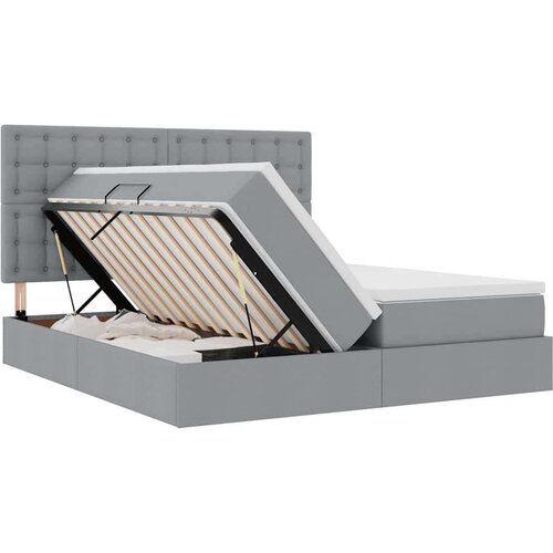  Krevet s od storage Svijetlo siva 180 x 200 cm Lažna koža Slike