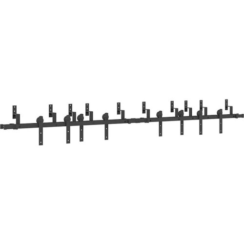 VidaXL Pribor za klizna vrata 152,5 cm čelični crni Slike