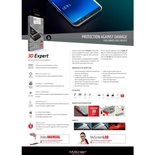 Myscreen protector My Screen protector ZAŠČITNA FOLIJA 3D Expert Samsung Galaxy A8 / A5 2018 A530 - super zaščita za ukrivljene ekrane