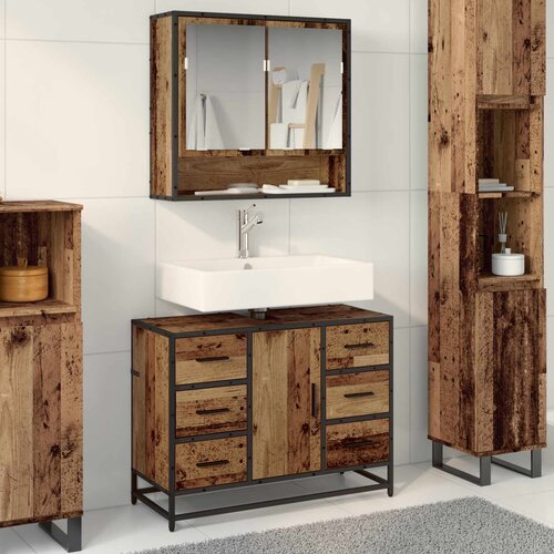  Set namje&scaron;taja za kupaonicu 2 kom. Staro drvo 80 x 33 x 60 cm Cijene