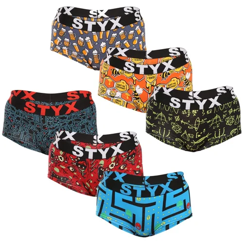 STYX 6PACK women's panties art with leg loops multicolored