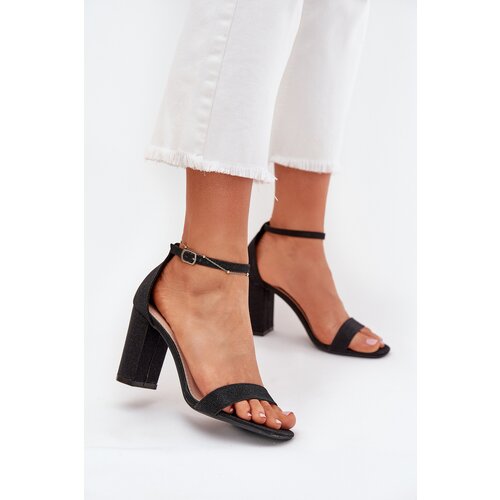 Boto Shiny women's sandals with a heel black Kavina Cene