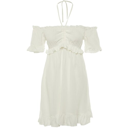 Trendyol Ecru Frilly Dress Slike