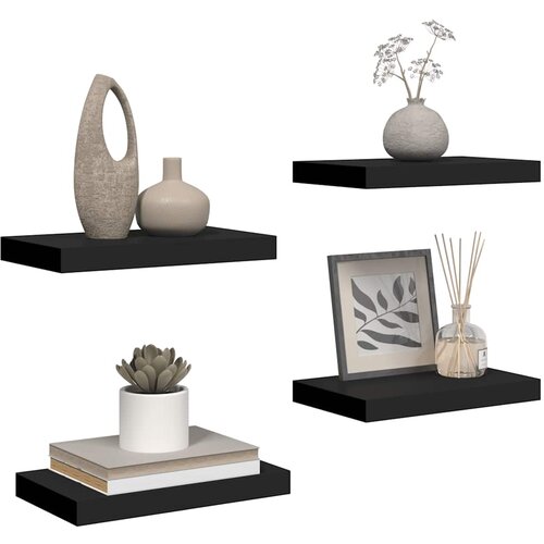  Plutajuće zidne police 4 kom crne 40 x 23 x 3,8 cm MDF Slike