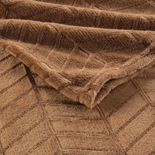 Douceur d int&amp;eacute;rieur Smeđi prekrivač od mikroflanela 180x220 cm Arya &amp;ndash; Slike