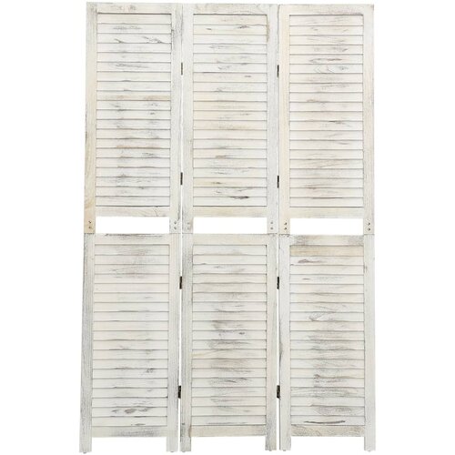 VidaXL Paravan 3-delni antično bel 105x165 cm les Slike