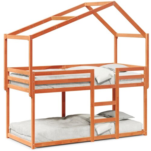 VidaXL Pograd s steho vo&amp;scaron;čeno rjav 90x190 cm trdna borovina Slike