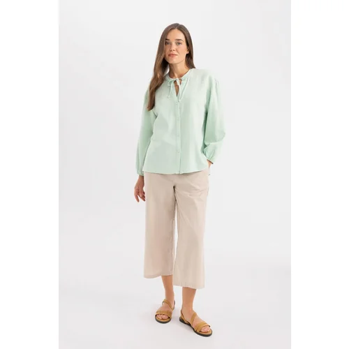 Defacto Capri Wide Leg Linen Look Capri