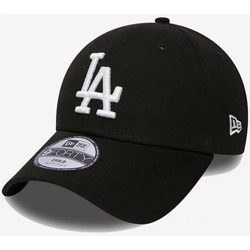 New Era Otroška bombažna bejzbolska kapa črna barva