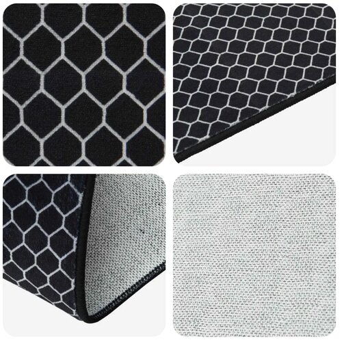  Traka za tepih ORIZ 1150 gsm Crni mrežasti uzorak - Crni dijamantni uzorak 80 x 450 cm Slike