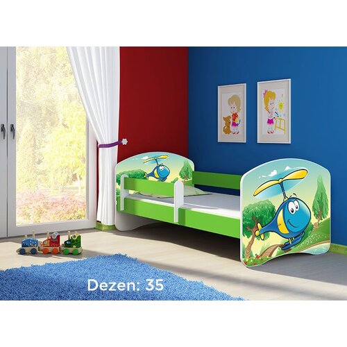 ACMA dečiji krevet II 140x70 + du&amp;scaron;ek 6 cm GREEN35 Slike