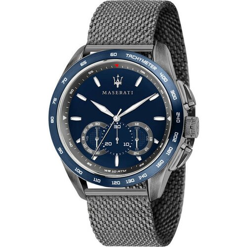 Maserati muški traguardo hronograf plavo crni sportski ručni sat sa crnim pancir kaišem Slike