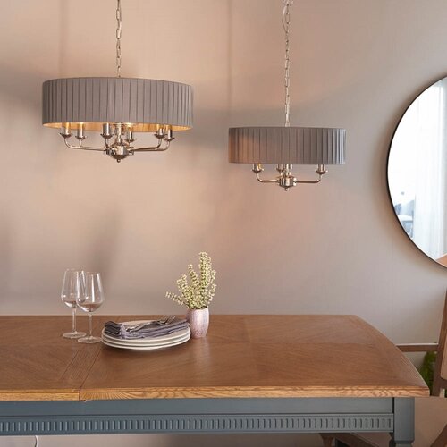  Endon 94397 - Luster na lancu HIGHCLERE 6xE14/40W/230V sivi/sjajni hrom Slike