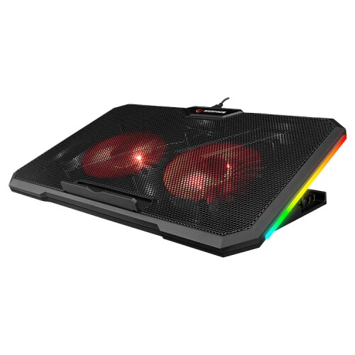 Segment Bilgisayar Postolje za notebook gaming Rampage AD-RC12 GAMEZONE Black 2 Fan 2 USB RGB Illuminated 15&amp;rdquo;-17&amp;rdquo; Notebook Cooler Stand, 36323 Slike