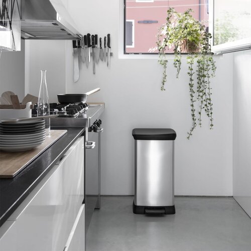 Curver Smetnjak s pedalom Deco 50 L srebrn Cene
