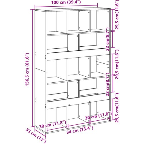  pregrada boja hrasta 100x33x156,5 cm konstruirano drvo Slike