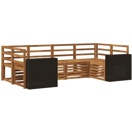 vidaXL Kotna sedežna garnitura 6 pcs Naravna Masiven les akacije, (5000283770) Cene