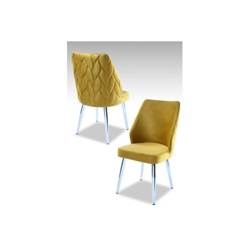 Hanah home set stolica (4 komada) pufi yellow chrome Slike