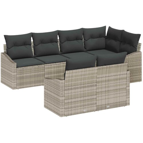  Sjedeća garnitura za vrt 7 kom. Svijetlo siva poliratan Svjetlosiva 233,5 x 123,5 x 85 cm Slike