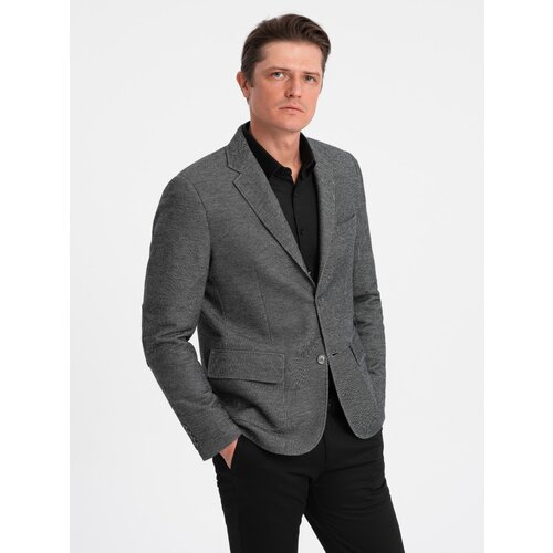 Ombre Men's jacket with elbow patches - black Cene