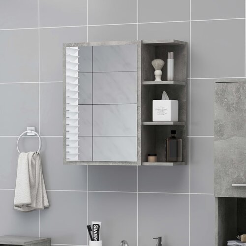 vidaXL Kupaonski ormarić s ogledalom sivi 62,5x20,5x64 cm od iverice Cijene