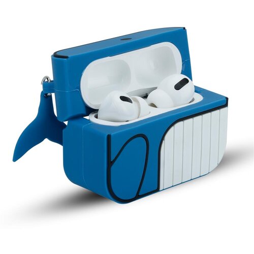 Cadorabo Ohi&amp;scaron;je, združljiv z Apple - Design Blue Whale - Prenosne silikonske slu&amp;scaron;alke Za&amp;scaron;čitni pokrov 3D Keychain, (20574198) Slike