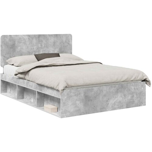  Krevetna konstrukcija Beton 140 x 190 cm Čvrsto borovo drvo Slike