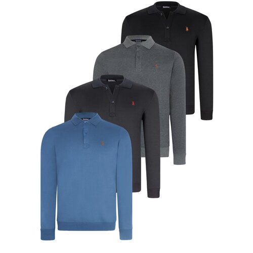Dewberry SET OF FOUR V4007 MEN'S SWEATSHIRT-BLACK-NAVY-ANTHRACITE-INDIGO Cene