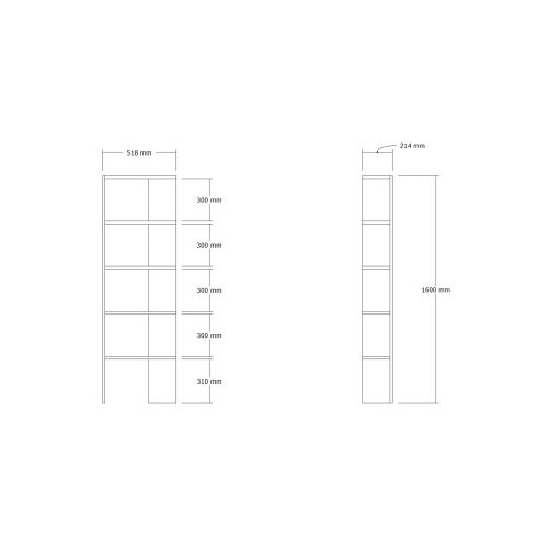 Hanah home Polica za knjige Eze, 51x160x21 cm, Hrast Cene