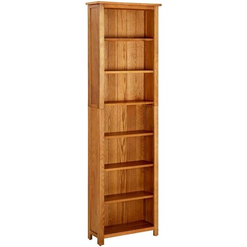 vidaXL Knjižna omara 7-nadstropna 60x22x200 cm trdna hrastovina Cene