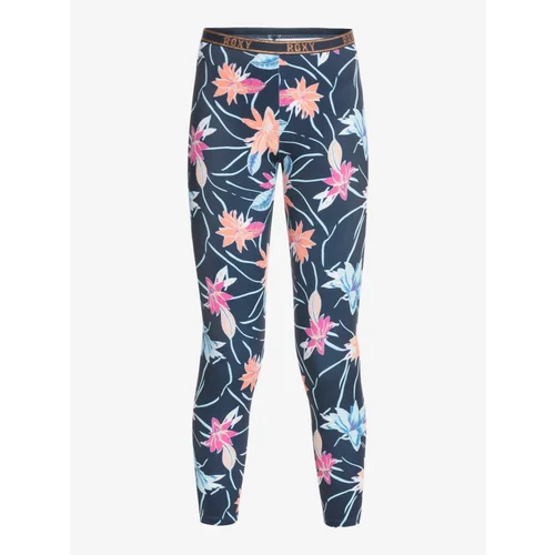 Roxy Pink-Blue Girl Floral Leggings Sports Girl - Girls