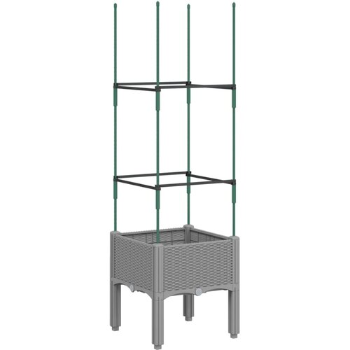  Vrtna sadilica s re&amp;scaron;etkom svjetlosiva 40 x 40 x 142,5 cm PP Slike