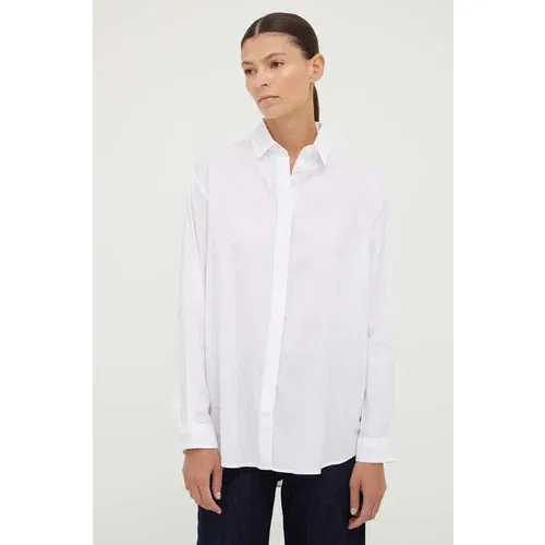Samsoe Samsoe Pamučna košulja za žene, boja: bijela, relaxed, s klasičnim ovratnikom