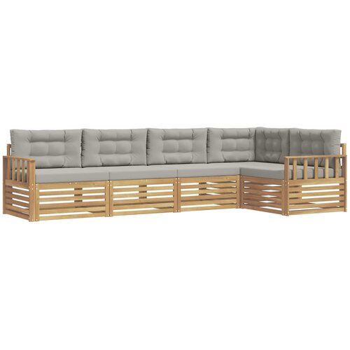 vidaXL Zunanja garnitura za sedenje 6 pcs Bela in svetlo siva, (5000271412) Cene