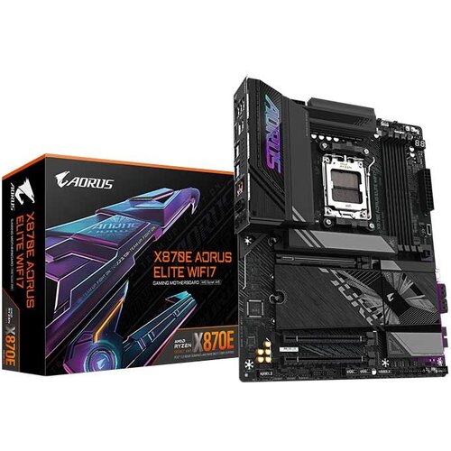 Gigabyte X870E AORUS Elite WIFI 7 ATX Formfaktor: ATX, PCIe: 5.0 Cipset: AMD X870E, Leži&amp;scaron;te: AM5 Slike